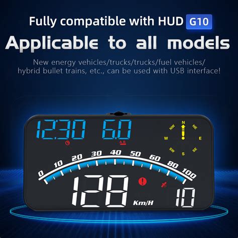 G Car Hud Head Up Display Digital Speedometer Clock Odometer Gps