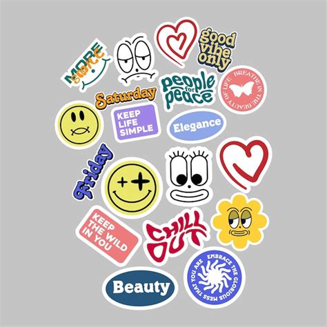 Premium Vector Sticker Set Cute Vector Template Decorated With