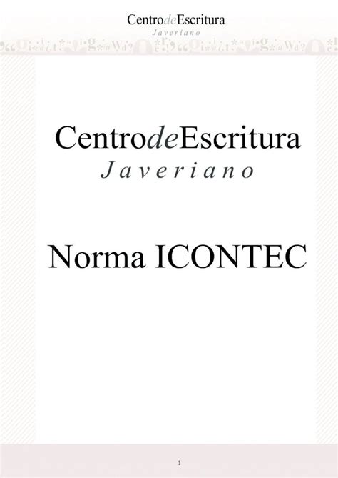 Pdf Norma Icontec · Normas Icontec Presentación De Trabajos Y