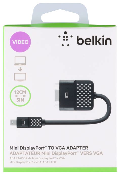 Best Buy Belkin 5 Mini DisplayPort To VGA Adapter Black F2CD028BT