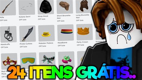 24 NOVOS ITENS de GRAÇA no ROBLOX só que YouTube