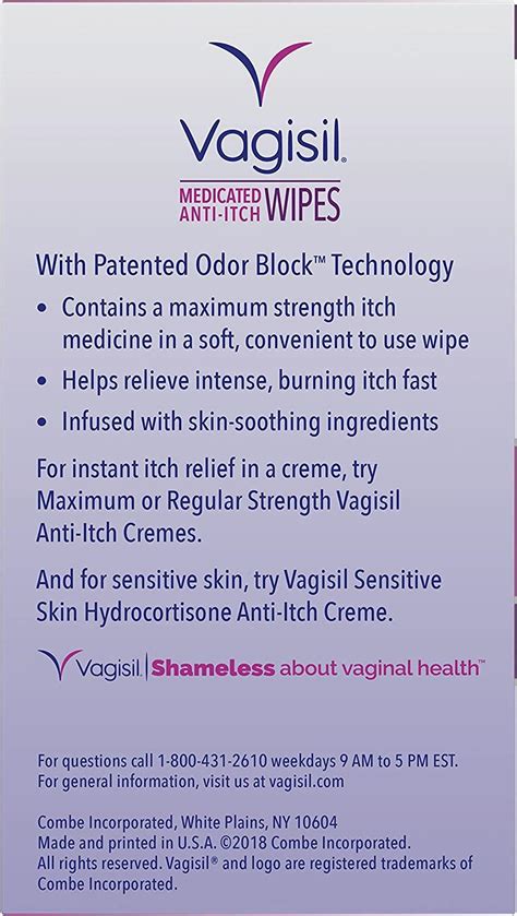 Vagisil Anti Itch Medicated Feminine Vaginal Wipes Maximum Strength