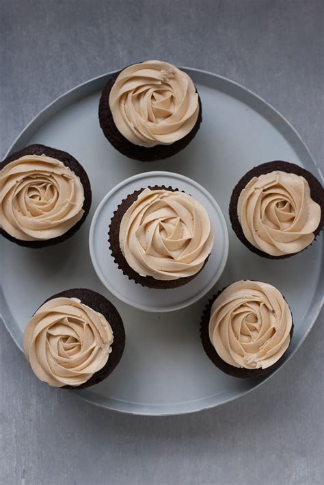 Dark Chocolate Cupcakes With Salted Caramel Buttercream