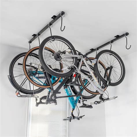 Teal Triangle G Bike Ceiling Mounted Bike Rack Indoor Garage Storage