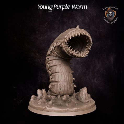 3d Printable Young Purple Worm By Lubart Miniatures