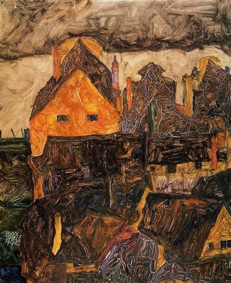 Egon Schiele Krumau An Der Moldau Krumau On The Molde 1912 Place