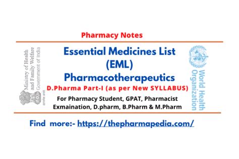 Essential Medicines List Eml National List Of Essential Medicines