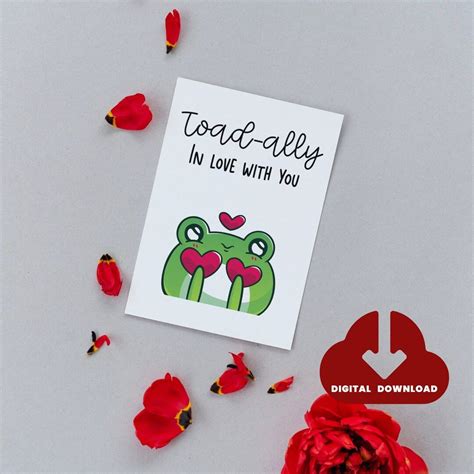 Printable Anniversary Card 5 X 7 Frog Cute Love Etsyde In 2023