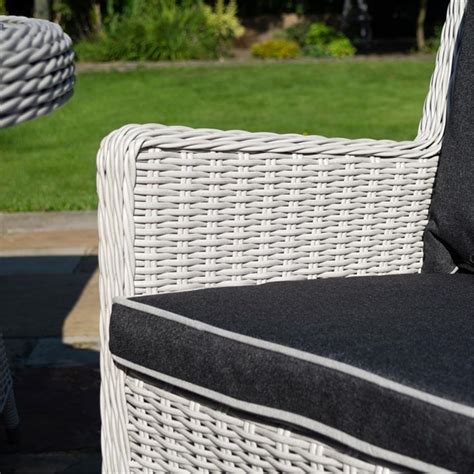 4 Seater Putty Grey Rattan Weave Dining Set Shedsfirst