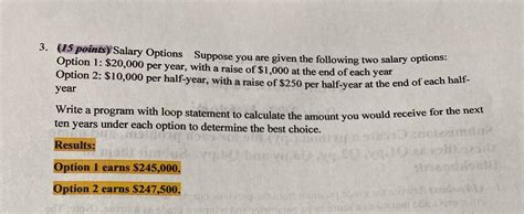 Solved Points Salary Options Suppose You Are Given Chegg