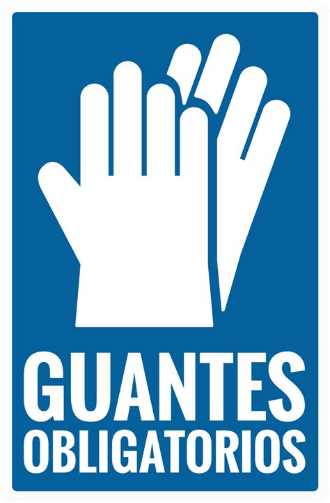 Vinilo Advertencia Uso Guantes Obligatorios TenVinilo