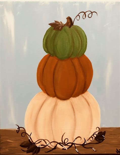 Pumpkin Stack Canvas Painting Pumpkin Canvas Painting Pumpkin Canvas