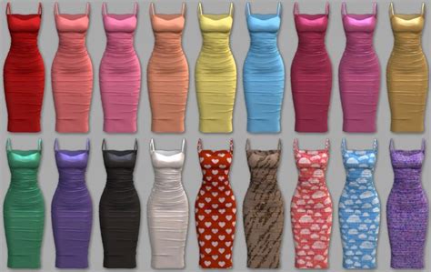 Bodycon Dress Euno Sims Sims Dresses Sims Mods Clothes