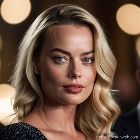 Realistic Margot Robbie With Long Hair Stable Diffusion Online