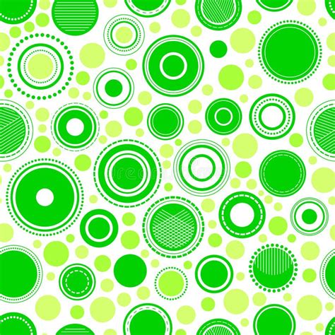 Abstract Geometric Green Circles Seamless Pattern Vector Stock Vector