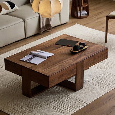 Aurora Craft Black Walnut Tea Table Simple Modern Log Coffee Table