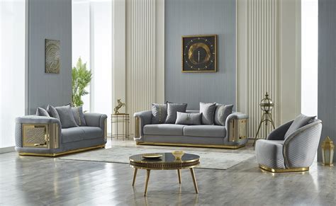 Elegance Loveseat In Light Grey By Furnia 1StopBedrooms