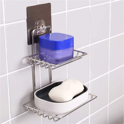 Agudo Multipurpose Self Adhesive Wall Mounted Soap Holder Stand For