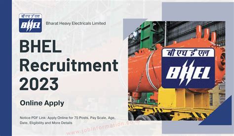 Bhel Recruitment 2023 Notice Pdf Link Apply Online For 75 Posts Pay