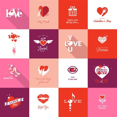 Big Set Of Icons For Valentines Day Mothers Day Wedding Love And