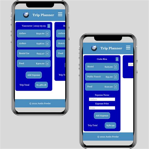 Trip Planner Web Design Justin Fowler Art