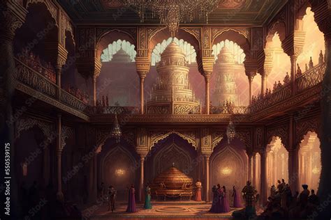 Ai Generated Image Depicting The Throne Room And Court Of An Ancient