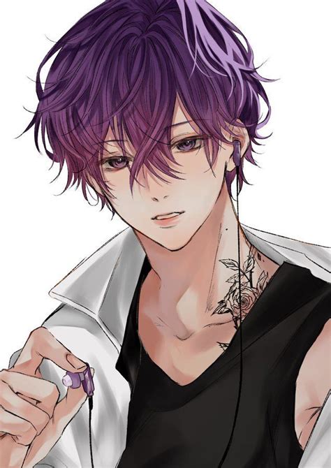 Uki Violeta Noctyx Anime Purple Hair Anime Boy Hair Handsome