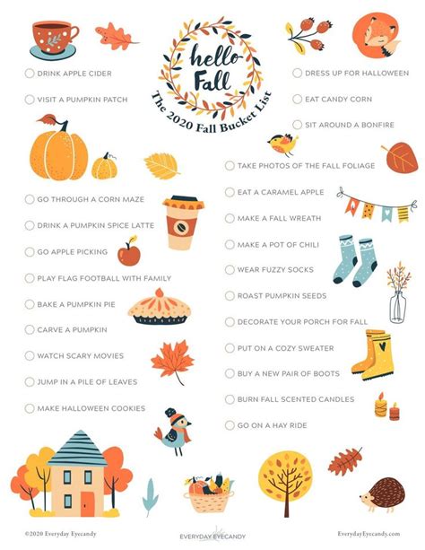 Fall Bucket List Ideas And Free Printable Fall Bucket List