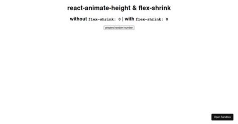 React Animate Height Flex Codesandbox