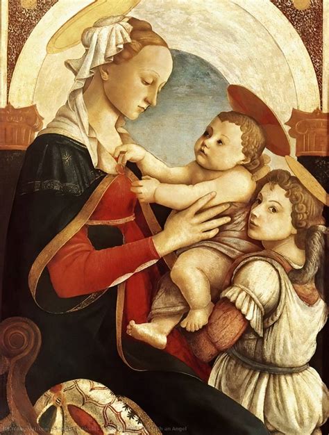 Gemälde Reproduktionen Madonna und Kind mit einem Engel 1465 von