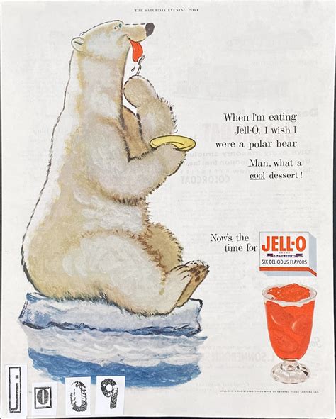 Jello Advertisement With Polar Bear X Inches Mid Century Ad