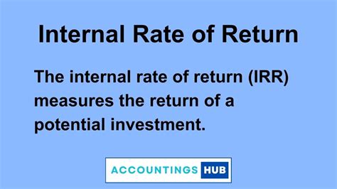 Internal Rate Of Return Irr What Is It Formula