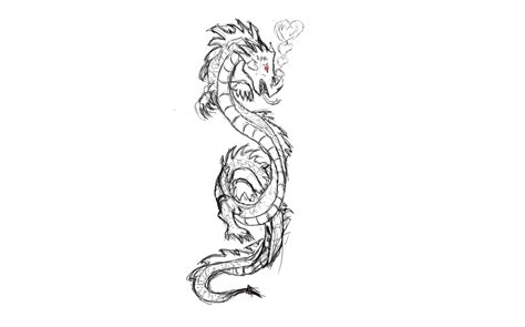 Serpent Dragon sketch ( uncoloured) by Godsession on DeviantArt