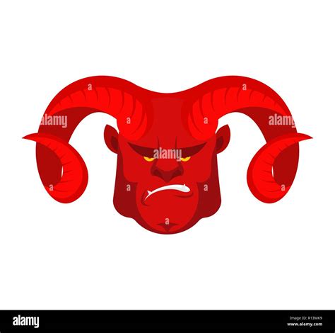 Devil red with big horns. Demon face. Satan head. Angry Lucifer Stock Vector Image & Art - Alamy