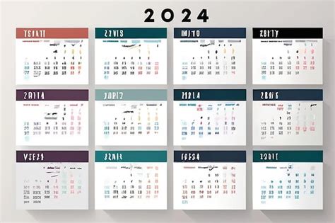 Plantilla de calendario mensual para el año 2024 calendario de pared en