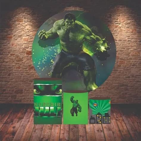 Capas De Cilindro Lona Painel Redondo Festa Hulk P S