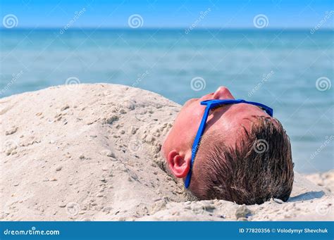 Man Buried In The Sand Stock Photo Image Of Play Summer 77820356