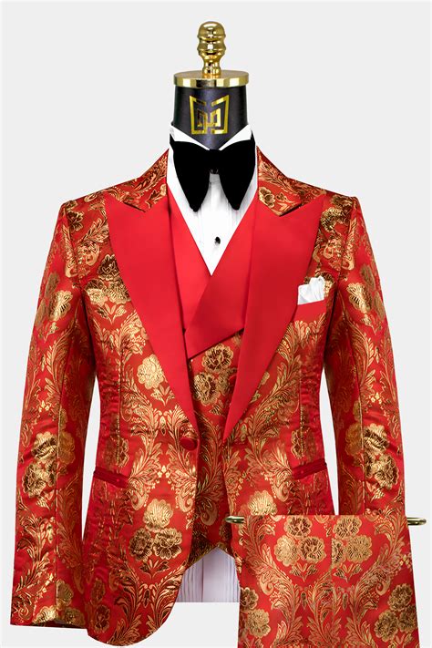 Red And Gold Tuxedo Suit Gentleman S Guru