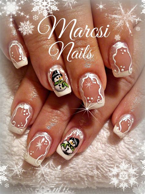 Xmas Nail Snowman Nail Christmas French Nail Christmas Nails Xmas