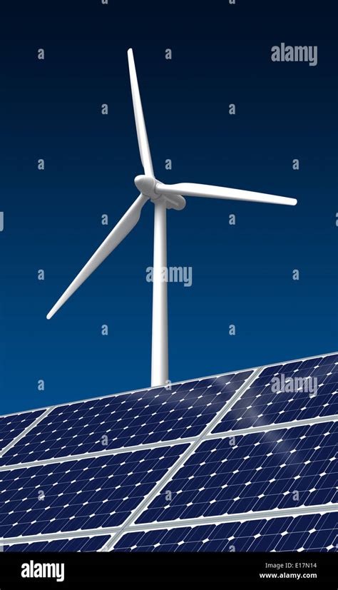 Wind Turbine And Solar Panel Stock Photo Alamy