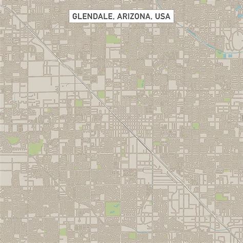 Glendale Arizona US City Street Map For sale as Framed Prints, Photos ...