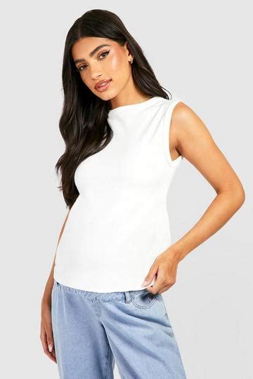 White Ribbed T Shirts Boohoo Uk