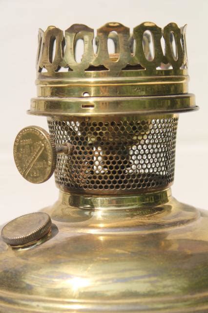 Antique Vintage Brass Oil Lamp Electrified Light W Old Aladdin 11 Burner