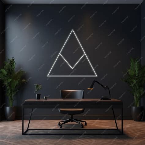 Premium Photo | Minimalist dark office wall for logo mockup