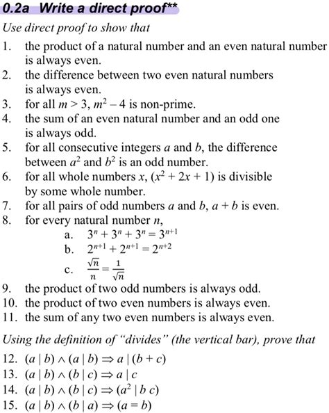 Solved A Write A Direct Proof Use Direct Proof To Show That