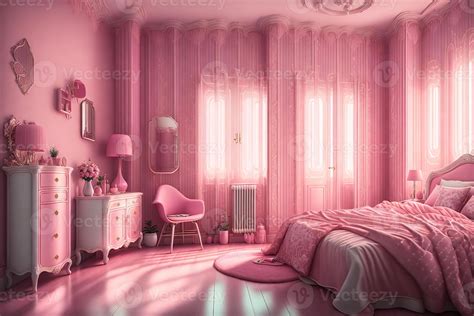 Pretty Pink Room Interior By Ai Generated 22643433 Stock Photo At Vecteezy