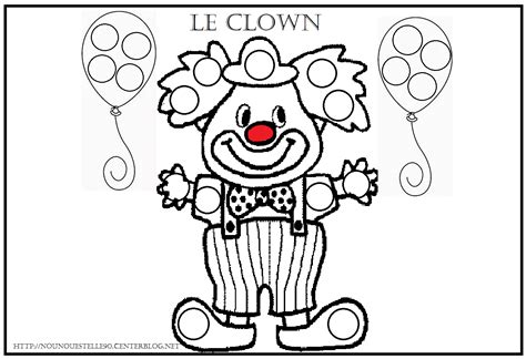 Coloriage Clown Gommette Gommettes Dans Le Pr Nom Jeux De Coloriage