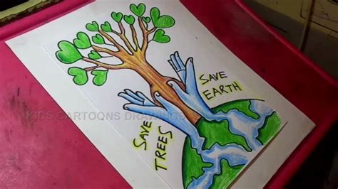 How To Draw Save Trees And Save Earth And Save Water Drawing Youtube