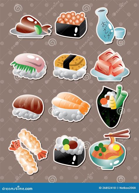 Japanese Food Stickers Stock Vector Illustration Of Bento 26852418