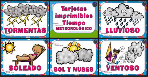 Tarjetas Para Trabajar El Tiempo Meteorológico En La Asamblea SÍmbolos Imagenes Educativas